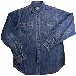 J. Crew Selvedge Denim Button Down Work Shirt NWOT Small